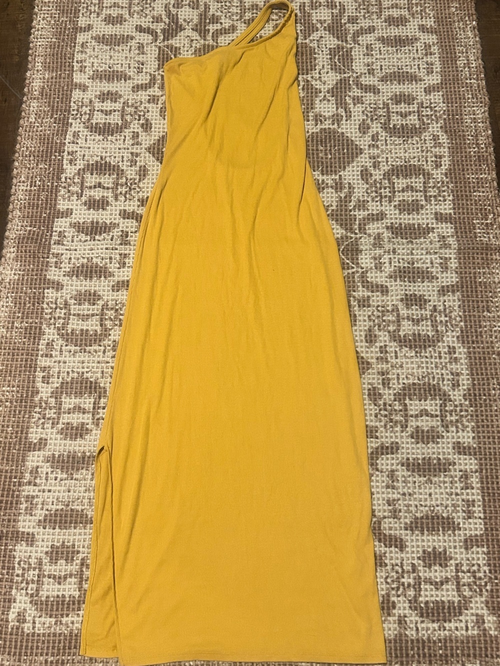 FP Beach One-Shoulder Maxi Dress in Mustard Yellow